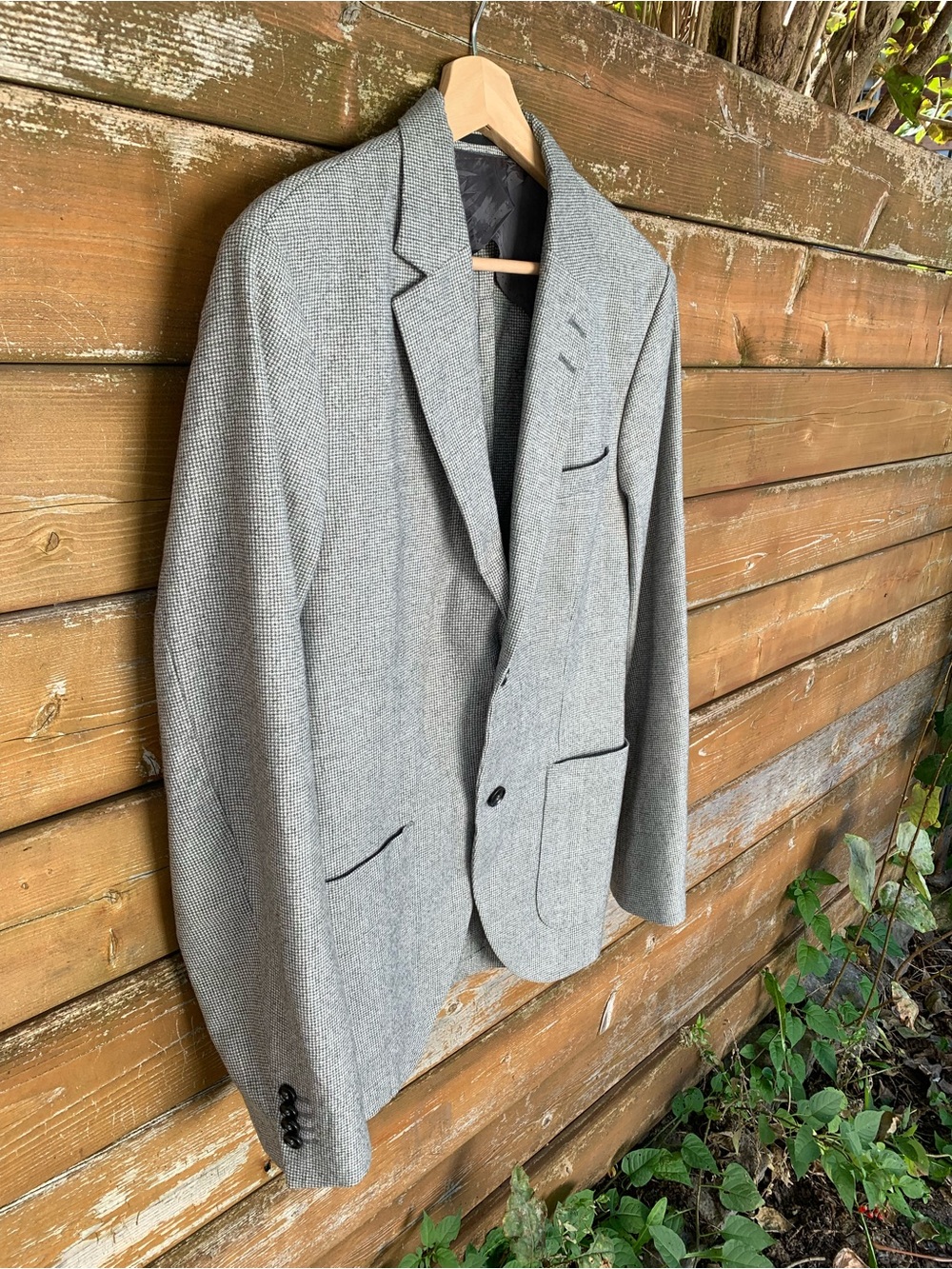 Tiger of Sweden Houndstooth 100% Wool Boyfriend Blazer – Grey – Size US 36 / EU